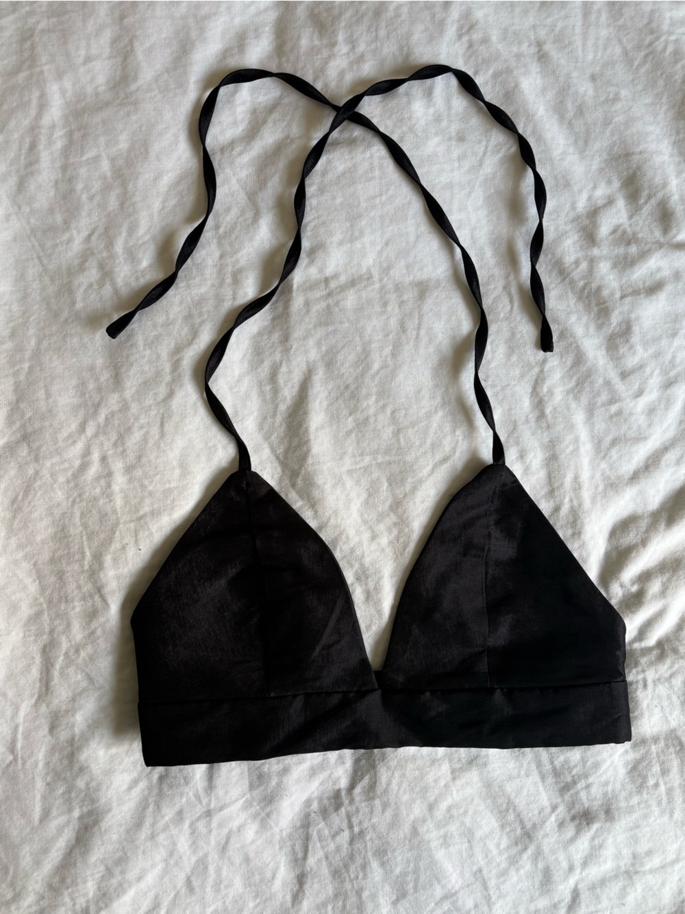 SHEIN Black Tie-Back Triangle Bralette Collar Accessory
